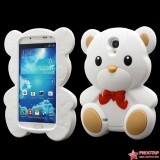 Силиконовый чехол Медвежонок 3D для Samsung I9500 Galaxy S 4 (белый)